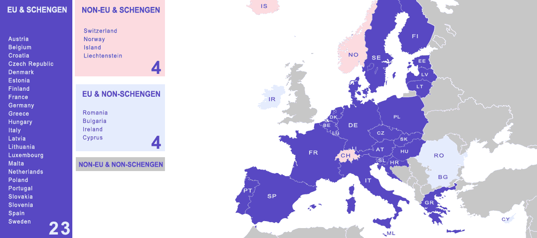 Europe & Schengen countries member